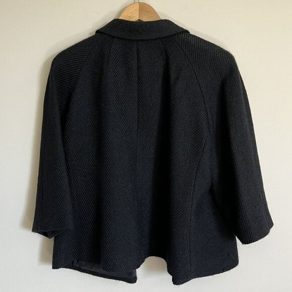 Talbots Wool Blend Coat Black Plus Size 18W Blazer Office Formal Pockets Buttons - Picture 7 of 8